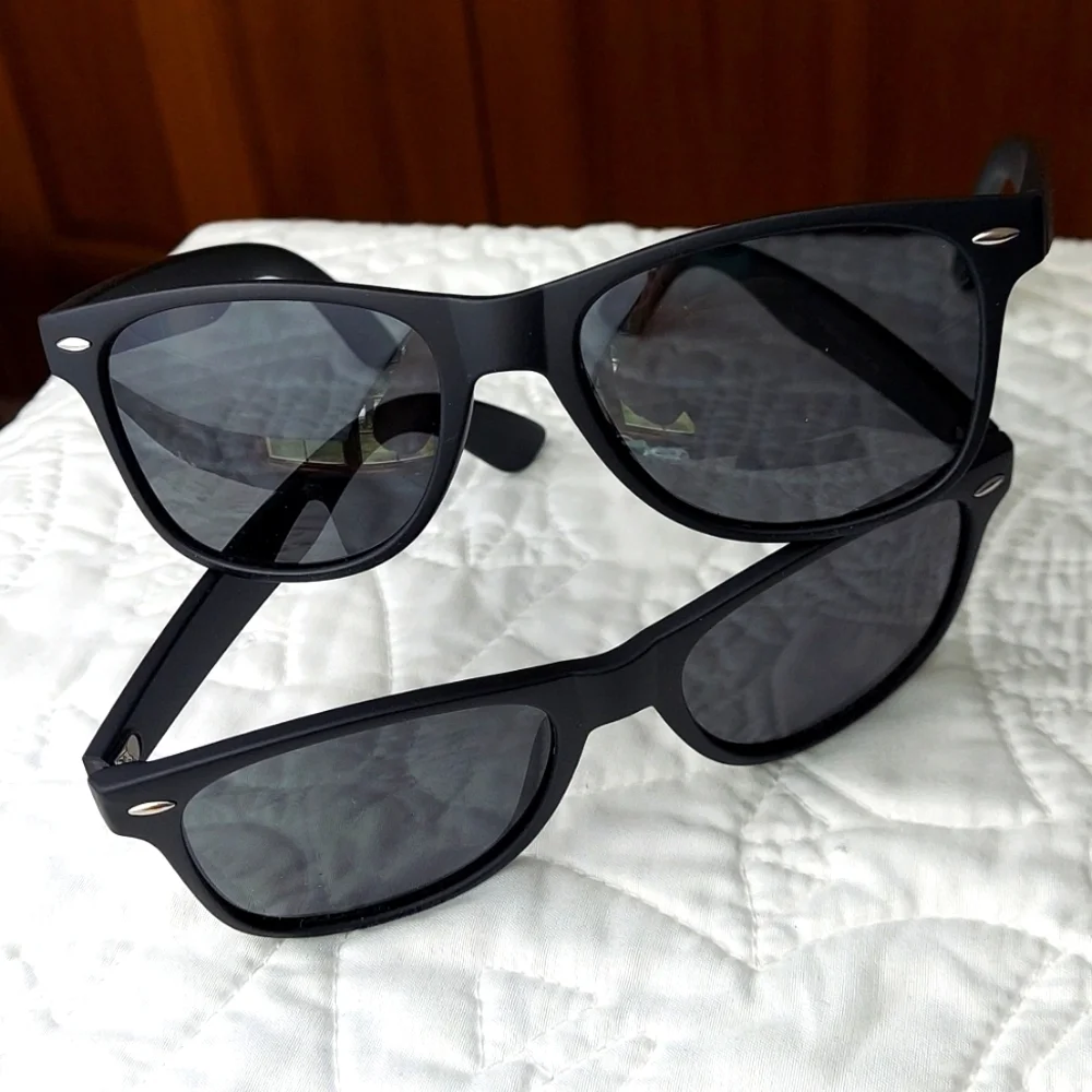 🆕 KUWCY Style Up Polarized Men's Black Lightweight Sunglasses, Set Of 2, NEW